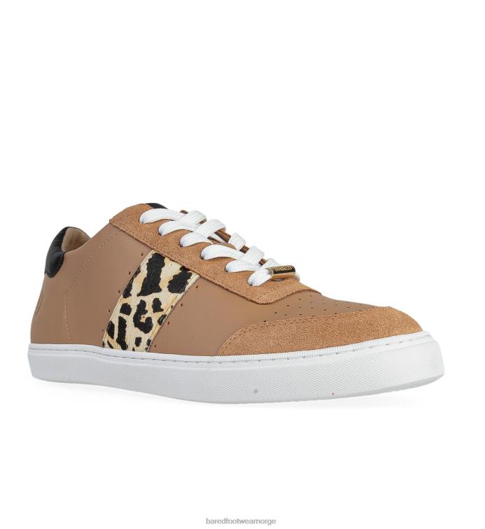 Bared Footwear kvinner skua V20X250 skinnsneakers med kamel- og leopardmønster