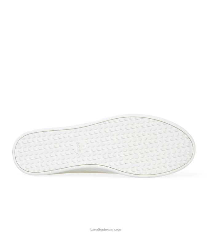 Bared Footwear kvinner snurre V20X200 ecru med skinnsneakers med kutrykk