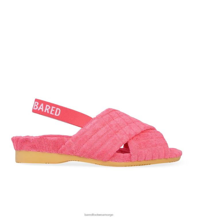 Bared Footwear kvinner sommerling V20X135 candy rosa håndkle tøfler