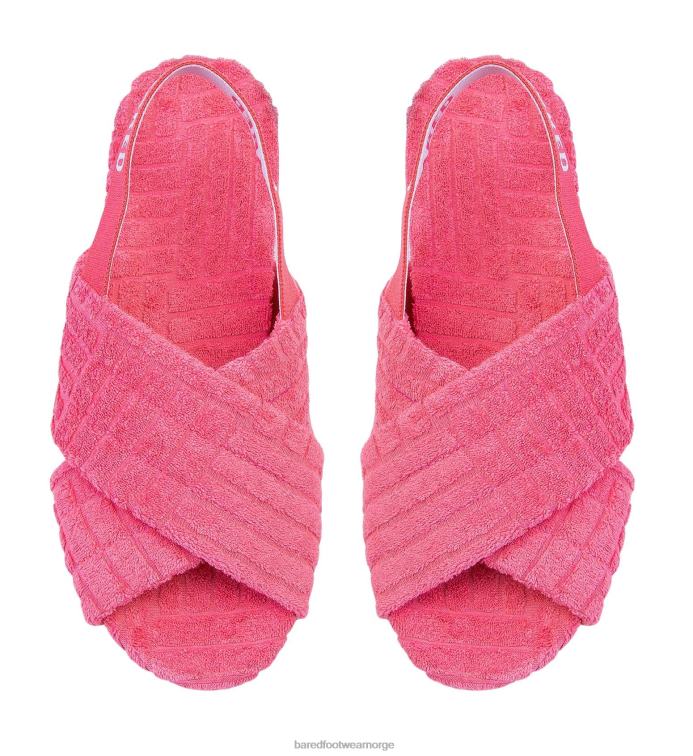 Bared Footwear kvinner sommerling V20X135 candy rosa håndkle tøfler