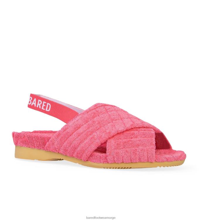 Bared Footwear kvinner sommerling V20X135 candy rosa håndkle tøfler