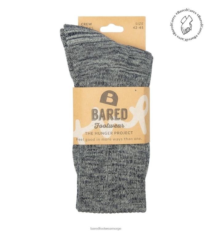 Bared Footwear unisex mannskapssokker 2 - pakke V20X352 støvelsokker 2 - pakk kull marle sokker