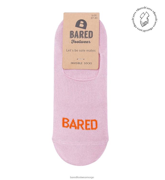 Bared Footwear unisex usynlige sokker V20X337 rosa og oransje