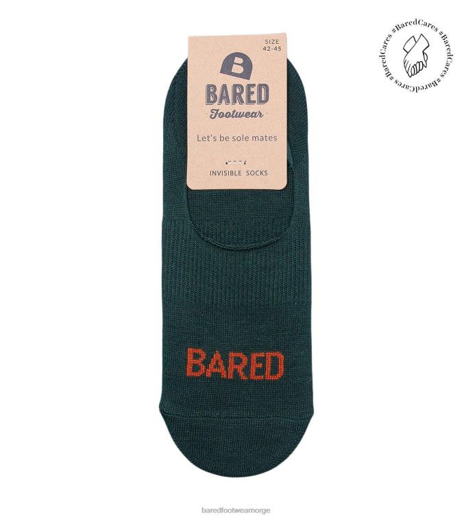 Bared Footwear unisex usynlige sokker V20X342 mørkegrønn og rust