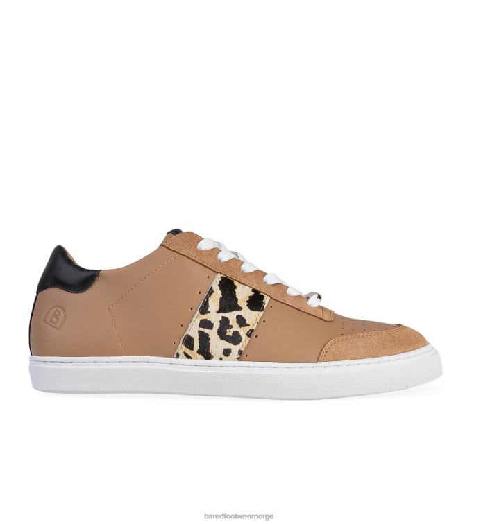 Bared Footwear kvinner skua V20X250 skinnsneakers med kamel- og leopardmønster