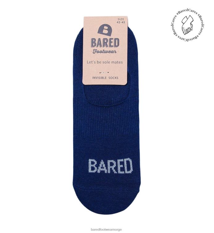 Bared Footwear unisex usynlige sokker V20X341 marine og grå